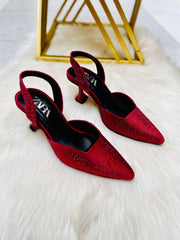 Zara Stone Embellished Heels